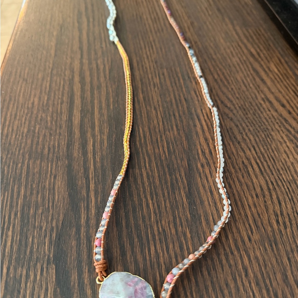 Cape Diablo Pastel Beaded Necklace with Pendant